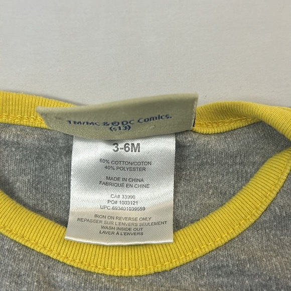 DC Batman - long sleeve baby onesie top/shirt. Size 3-6 months - Picture 2 of 3